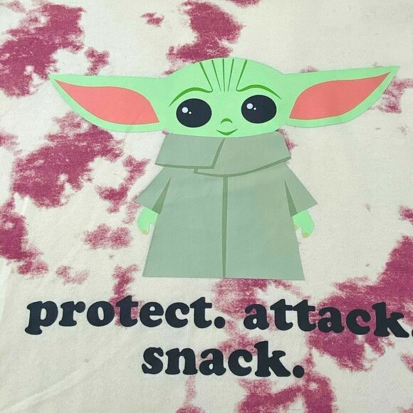 Star Wars Women's Large Crew Neck Long Sleeve Tie-Dye Sweatshirt Headband Ivory - Picture 3 of 7